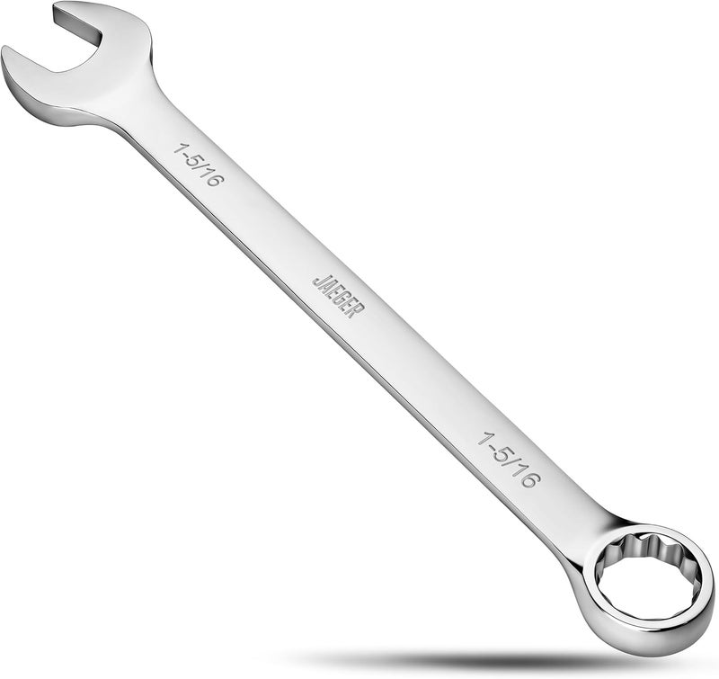 Jaeger 1-5/16 Inches Jumbo Combination Wrench with 15° Offset Box End – Heavy-Duty Metric Wrench with 12-Point Box End, High-Strength Steel, Automotive, Construction, and Mechanical Applications - Image 1